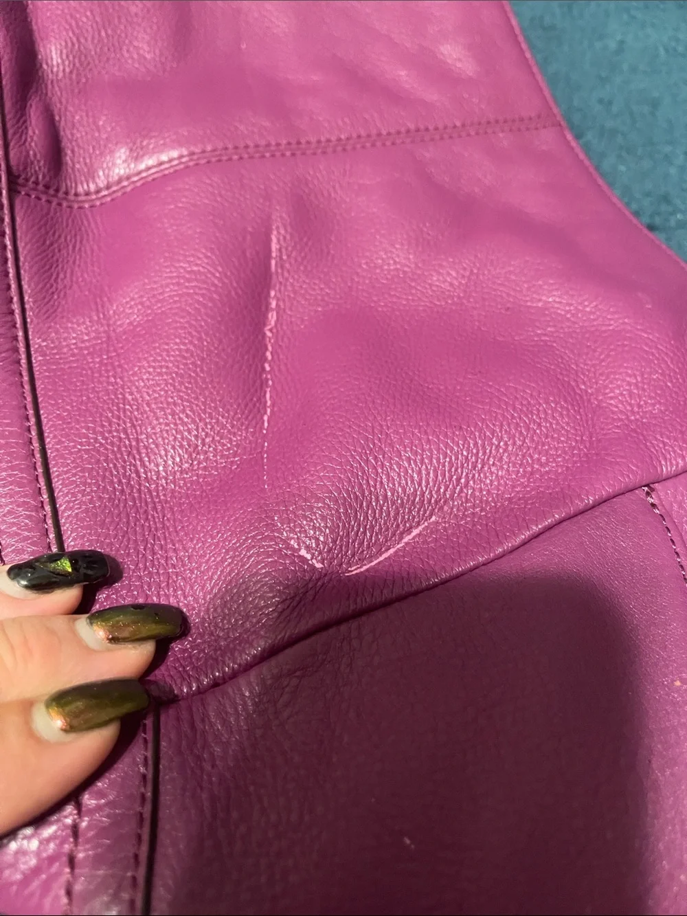 Coach Carrie Purple Leather Shoulder Bag See Photos
